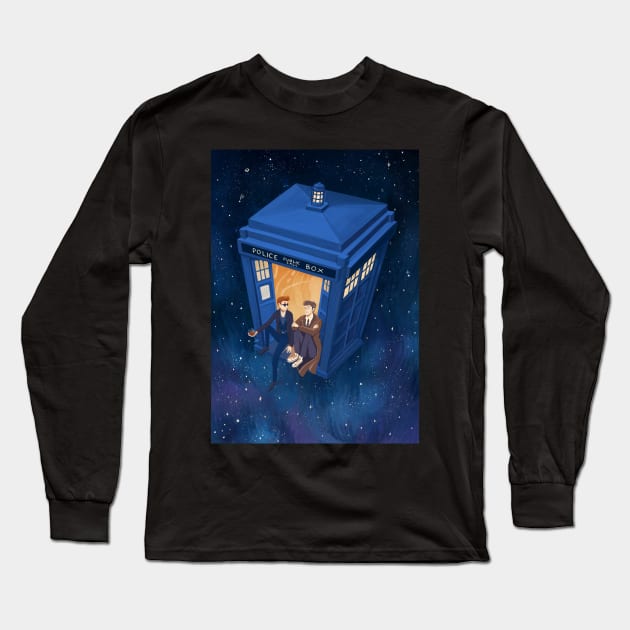 David Tennant and Space Long Sleeve T-Shirt by illustore